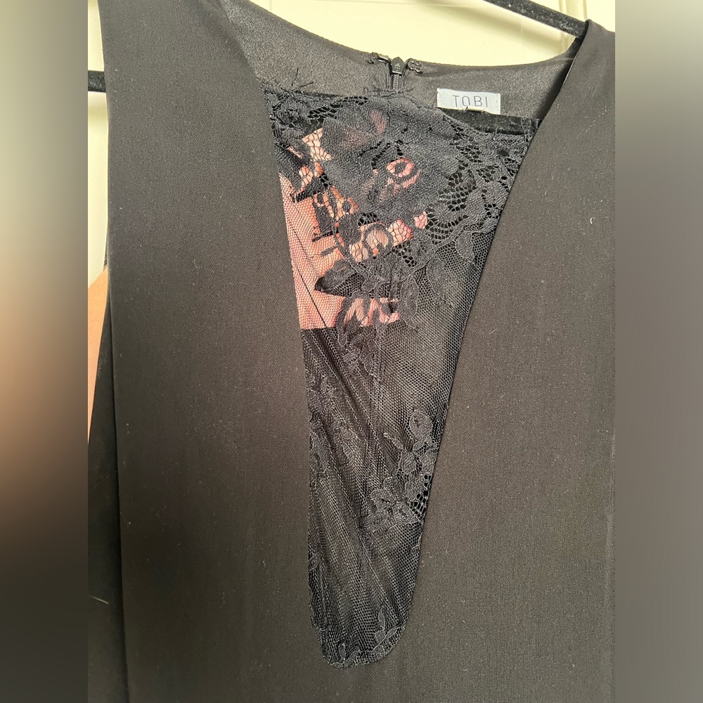 Tobi mini dress with lace panel